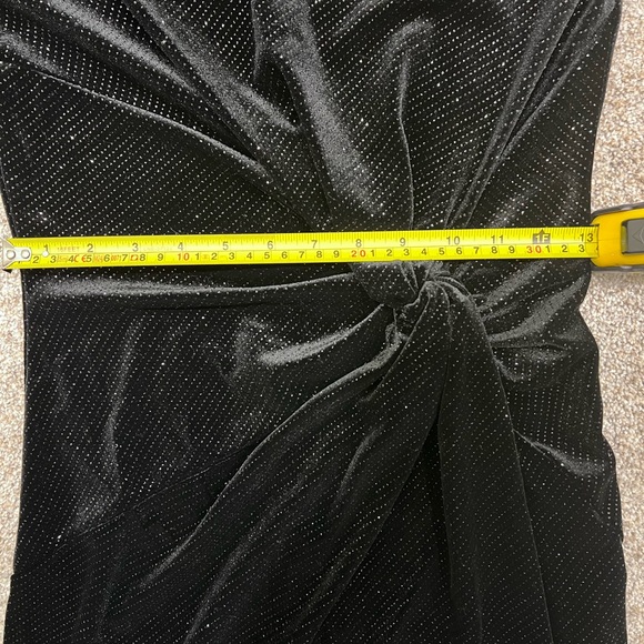 & Other Stories NWT Glitter Velour Shoulder Pad Long Sleeve Mini Dress Black, 4 - Picture 13 of 16